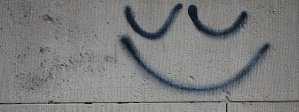 Smiley an Hauswand