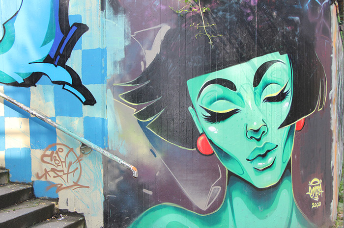Graffiti Frauengesicht